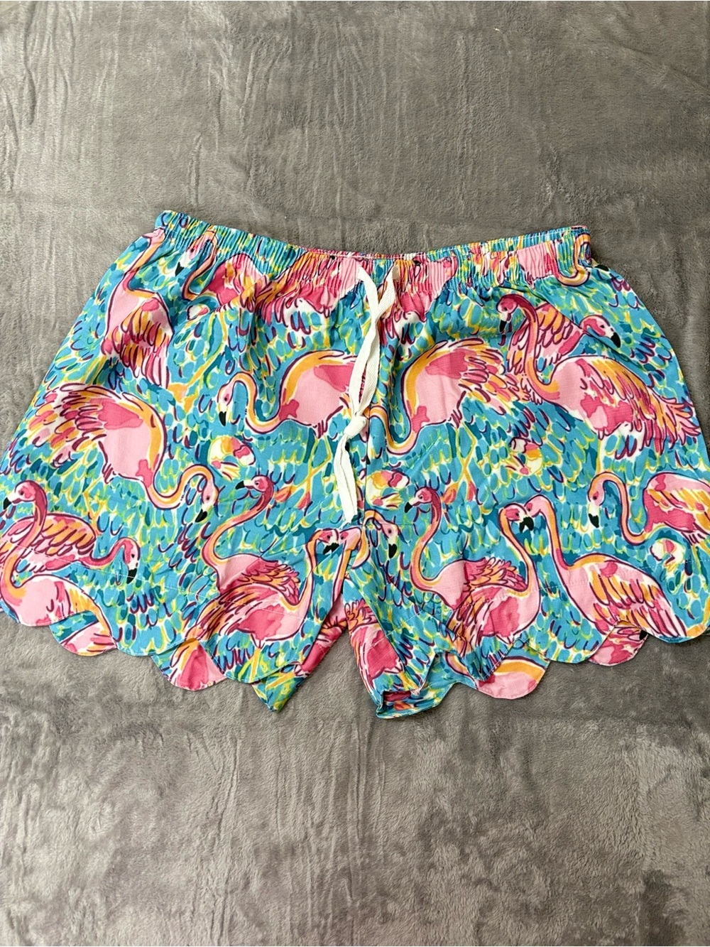 Women’s Pink Flamingo Scallop Swim Shorts